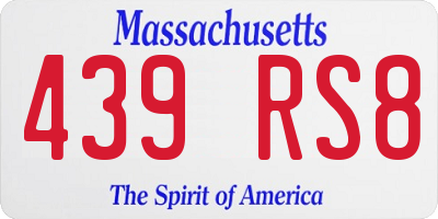 MA license plate 439RS8