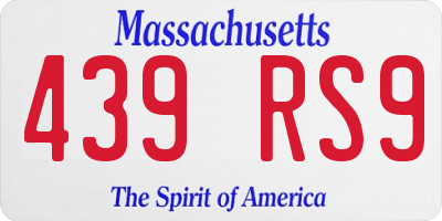 MA license plate 439RS9