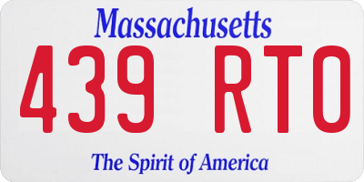 MA license plate 439RT0