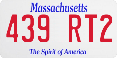 MA license plate 439RT2