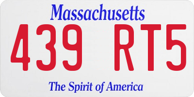 MA license plate 439RT5