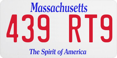 MA license plate 439RT9