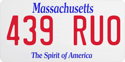 MA license plate 439RU0