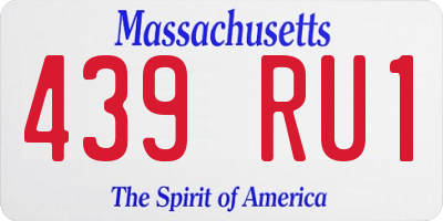 MA license plate 439RU1