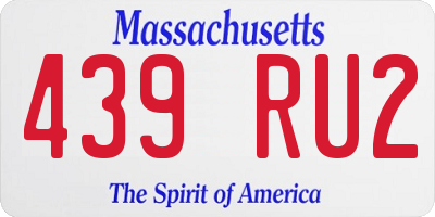 MA license plate 439RU2