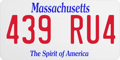 MA license plate 439RU4