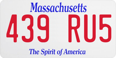 MA license plate 439RU5
