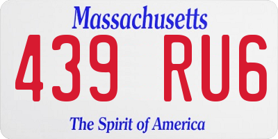 MA license plate 439RU6