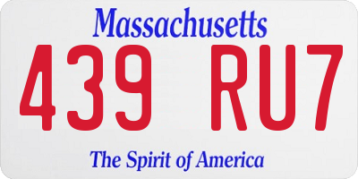 MA license plate 439RU7