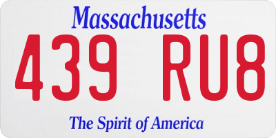 MA license plate 439RU8