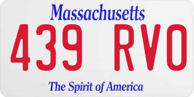 MA license plate 439RV0