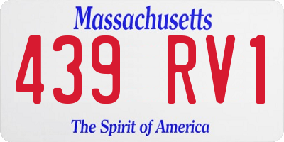 MA license plate 439RV1