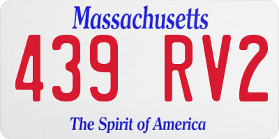 MA license plate 439RV2