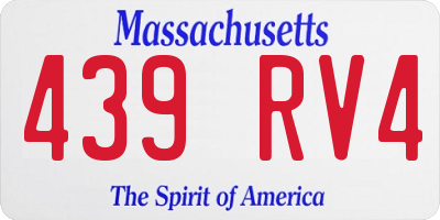 MA license plate 439RV4