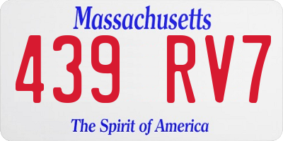 MA license plate 439RV7