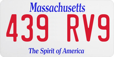 MA license plate 439RV9