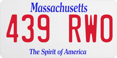 MA license plate 439RW0
