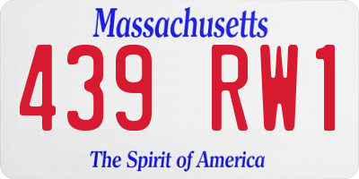 MA license plate 439RW1