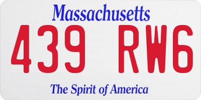 MA license plate 439RW6