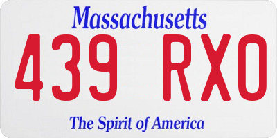 MA license plate 439RX0
