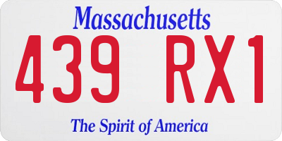 MA license plate 439RX1
