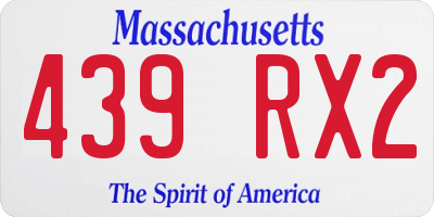 MA license plate 439RX2