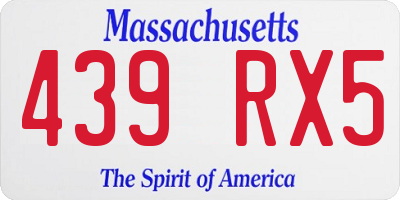 MA license plate 439RX5