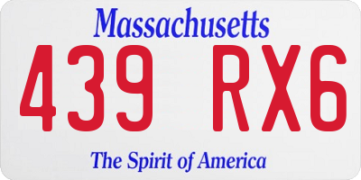 MA license plate 439RX6