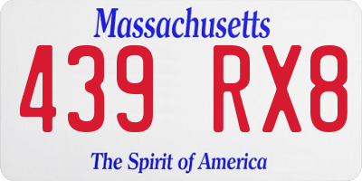 MA license plate 439RX8