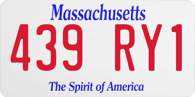 MA license plate 439RY1