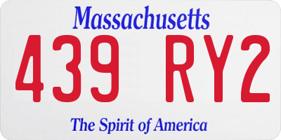 MA license plate 439RY2