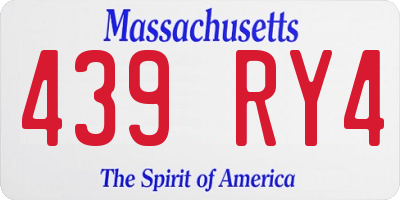 MA license plate 439RY4