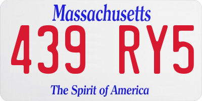 MA license plate 439RY5