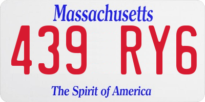 MA license plate 439RY6