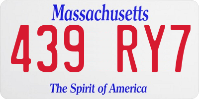 MA license plate 439RY7