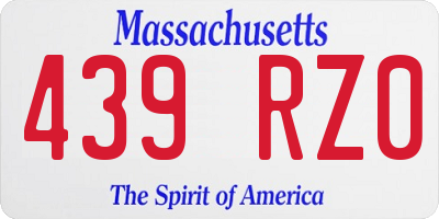 MA license plate 439RZ0