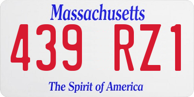MA license plate 439RZ1