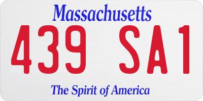 MA license plate 439SA1