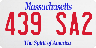 MA license plate 439SA2