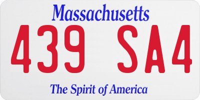 MA license plate 439SA4
