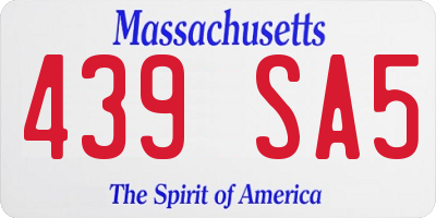 MA license plate 439SA5