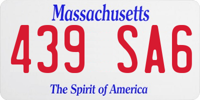 MA license plate 439SA6