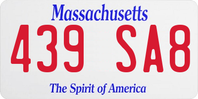 MA license plate 439SA8