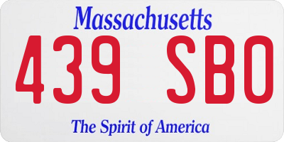 MA license plate 439SB0