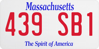 MA license plate 439SB1