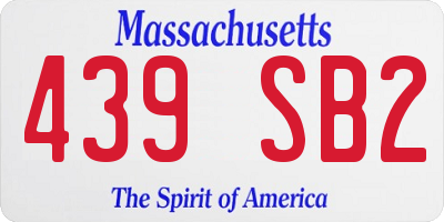 MA license plate 439SB2