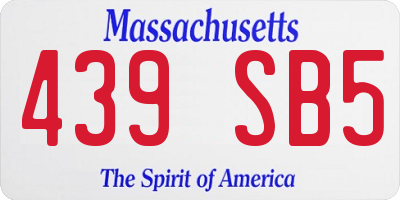 MA license plate 439SB5