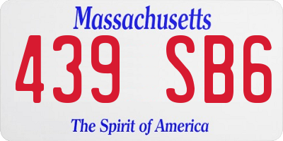 MA license plate 439SB6
