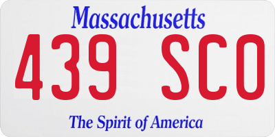 MA license plate 439SC0
