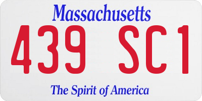 MA license plate 439SC1